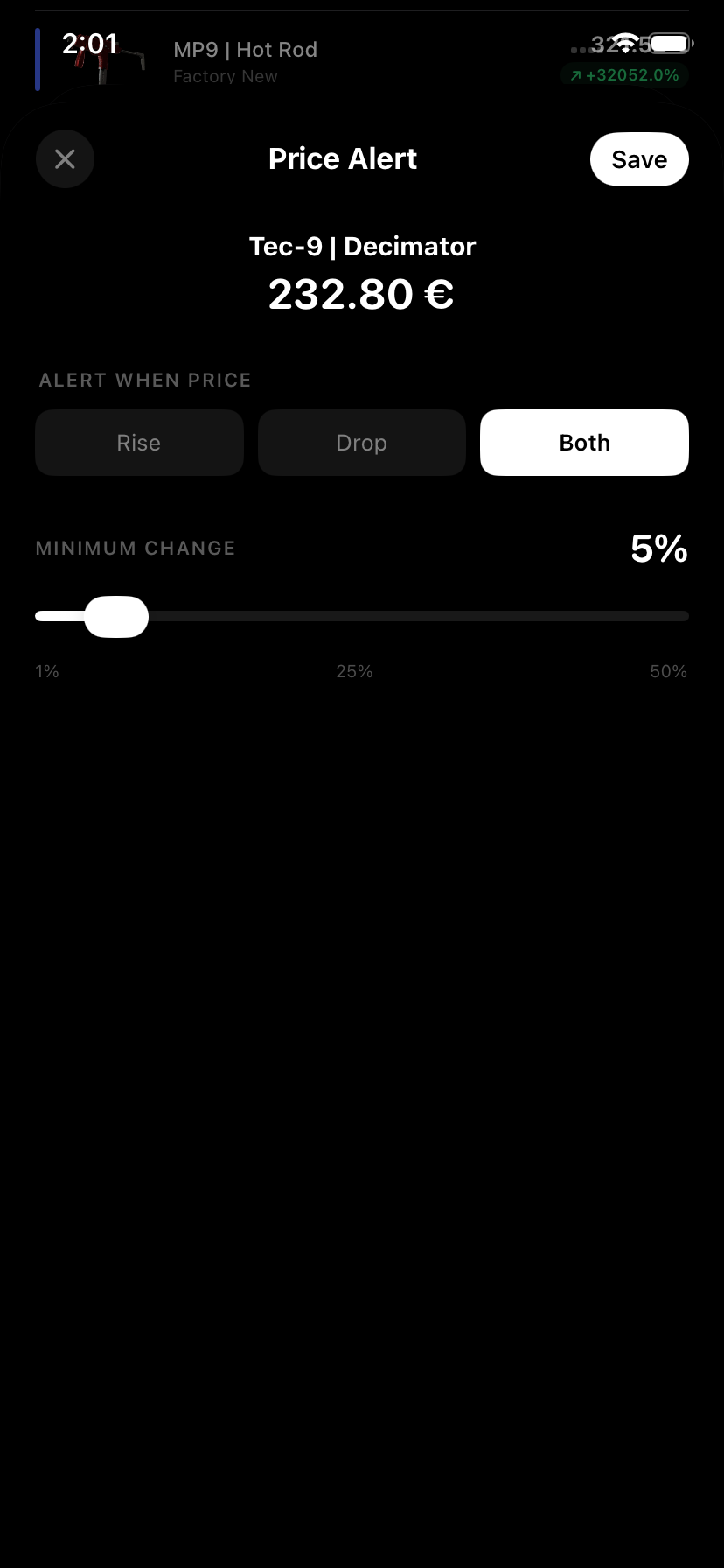 Configurar alertas de precio